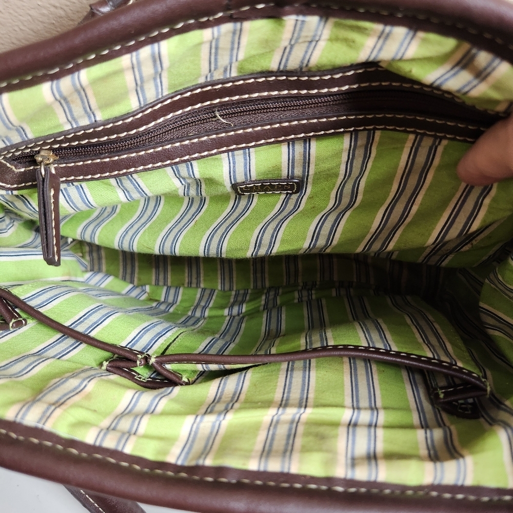 Chaps Straw Basket Weave Handbag Purse - Picture 7 of 8